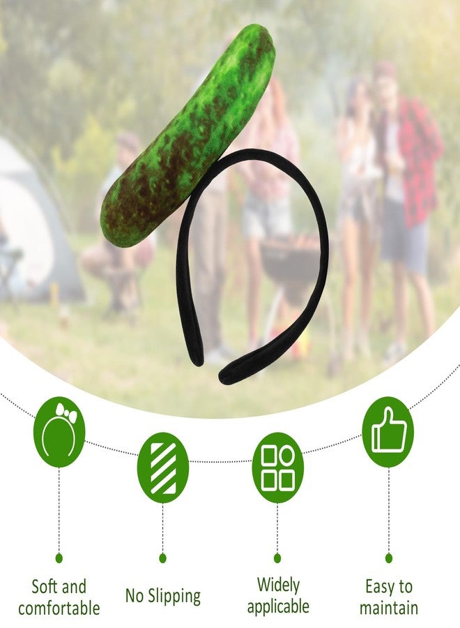 CZMZHFC Cucumber Pickle Headbands,Pickle Headwear,Cute Food Shaped Hair band for Women,Vegetable Hair Hoop for Face Washing,Food Headpieces for Halloween/Cosplay/Parties (2PCS Pickle) - Image 4